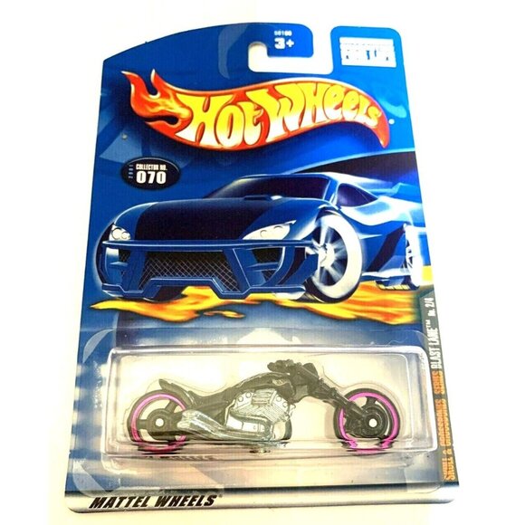 Die Cast Hot Wheels 2001 Skull & Crossbones 070 Series Blast Lane Motorcycle New - Picture 5 of 5